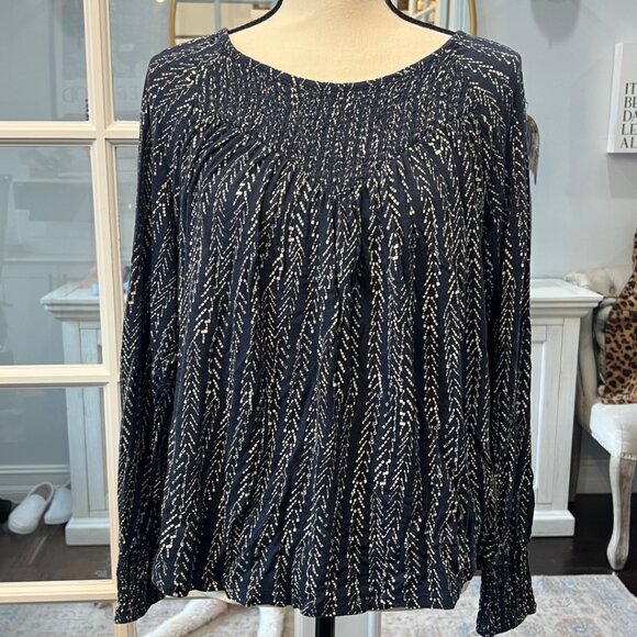 Lucky Brand Boho Peasant Blouse Shirt M - Picture 1 of 8